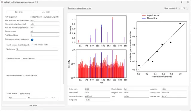IsoGlyph spectrum-matching interface